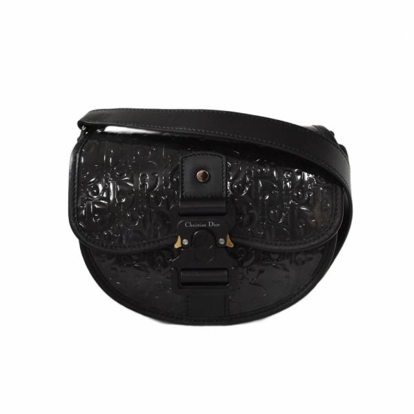 【中古】ディオール Dior ギャロップ ミニ ショルダーバッグ エンボス加工 黒 ブラック ☆AA★ メンズ ディオール Dior ギャロップ ミニ ショルダーバッグ エンボス加工 黒