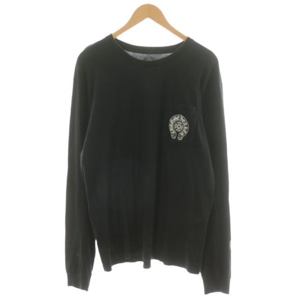 【中古】クロムハーツ MULTI COLOR LS POCKET TEE Tシャツ カットソー 長袖 ロンT ロゴ XL 黒 CHROME HEARTS（クロムハーツ） CHROME HEARTS MULTI COLOR LS POCKET