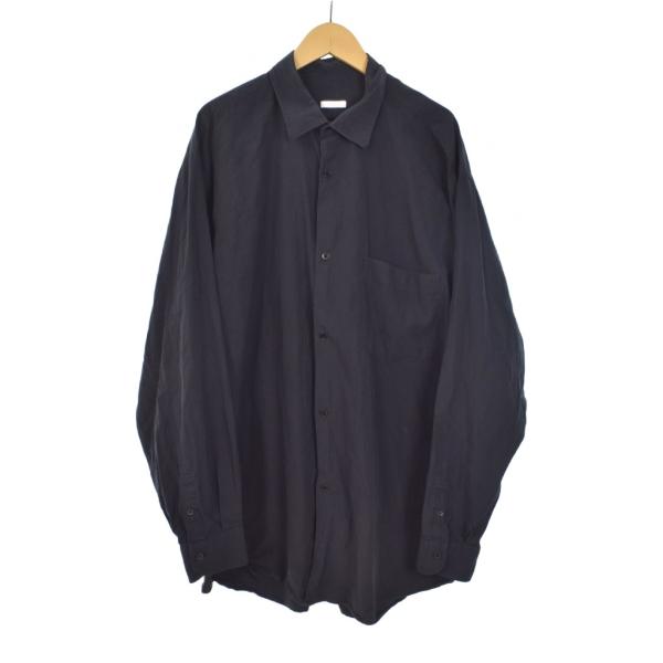 【中古】コモリ COMOLI 25SS コモリシャツ 長袖 コットン 5 黒 ブラック グレー Z01-02001 メンズ コモリ COMOLI 25SS コモリシャツ 長袖 コットン 5 黒 ブラック グレー