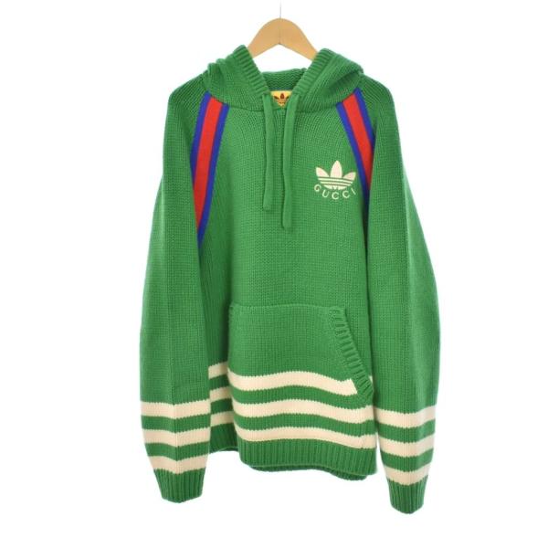 GUCCI（グッチ） アディダス adidas ロゴ刺繍 ニット パーカー
