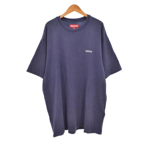 シュプリーム SUPREME 25FW supreme Washed S/S Top Tシャツ 半袖 ロゴ刺? XL 紺 ネイビー メンズ