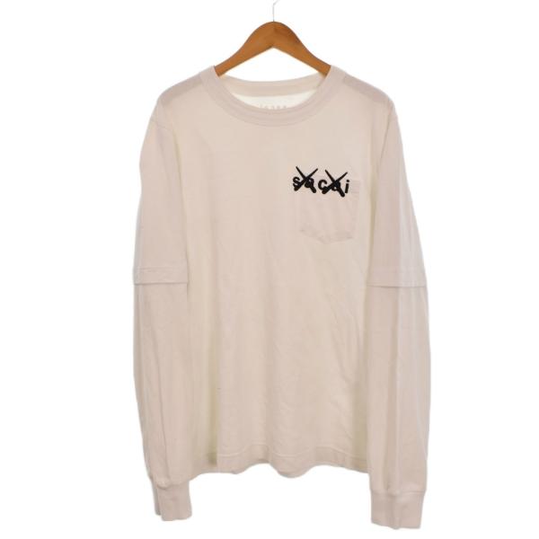 Sacai サカイ 21AW KAWS Embroidery L/S T-Shirt カウズ ロゴ刺繍 長袖 