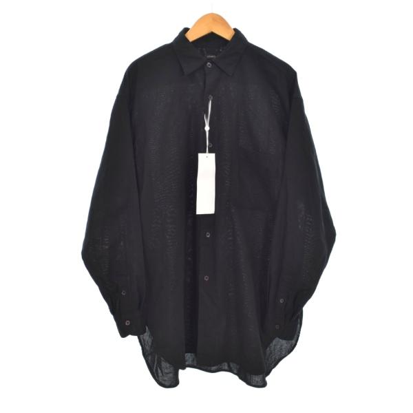 未使用品 コモリ COMOLI 25SS オックスシャツ 長袖 コットン 1 黒