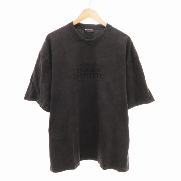 【Balenciaga】バレンシアガ　半袖シャツ 黒 ロゴプリント BALENCIAGA バレンシアガ 21SS All Over Logo Short Sleeve