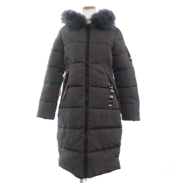 【美品】フード付きコート M.S.K.Z.X 美品 中綿 コート ジップアップ フェイクファー フード付き