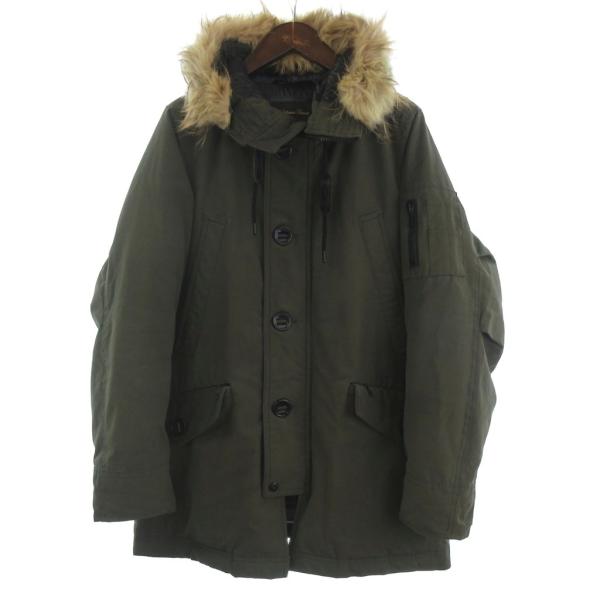 美品 ナノユニバース 西川ダウン XL モッズ ダウンコート ファー カーキ NANO universe ナノユニバース nano 西川ダウン アークティック