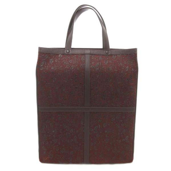 【中古】印傳屋 INDEN‐YA INDENYA 花唐草 トートバッグ 黒漆 レザー 総柄 赤 レッド 黒 ブラック /AE レディース 印傳屋 INDEN‐YA INDENYA 花唐草 トートバッグ 黒漆 レザー 総柄 赤