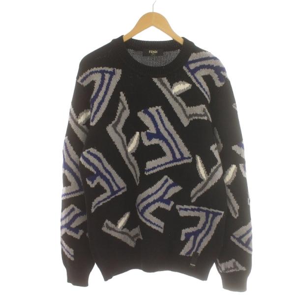 FENDI フェンディ 21AW FF フラグメント ウール ニット セーター FENDI フェンディ 21AW FF フラグメント ウール ニット セーター