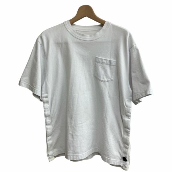 【中古】サカイ sacai SIDE LOGO TEE サイド ロゴ Tシャツ ピンズ 白 ホワイト 2 SCM-073 レディース サカイ sacai SIDE LOGO TEE サイド ロゴ Tシャツ ピンズ 白 ホワイト