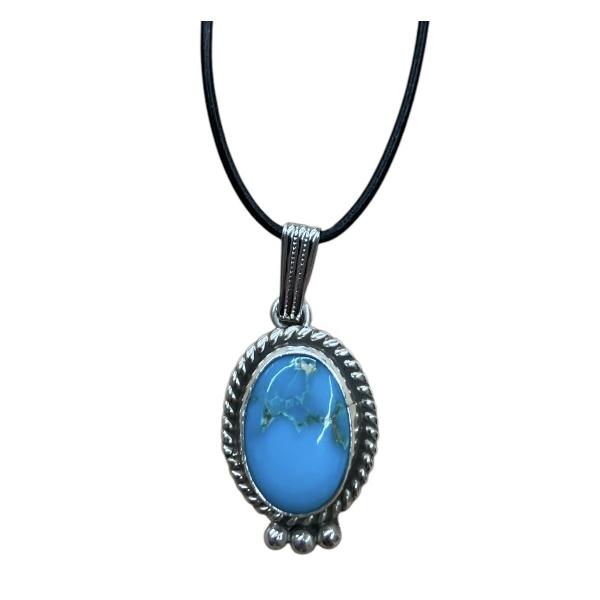 NAVAJO ナバホ Vintage blue jem turquoise fob w/c.1940 ペンダント
