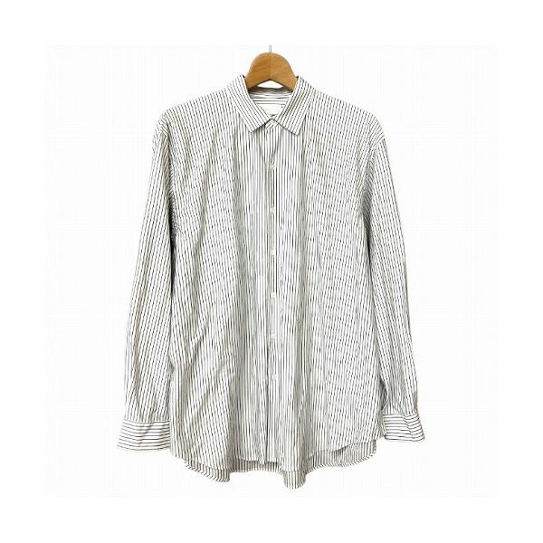 【中古】KANEMASA PHIL カネマサフィル 46G Atmosphere Stripe Shirtストライプ シャツ 白 紺 ホワイト M KM24A-024WN KANEMASA PHIL カネマサフィル 46G Atmosphere Stripe Shirtストライプ