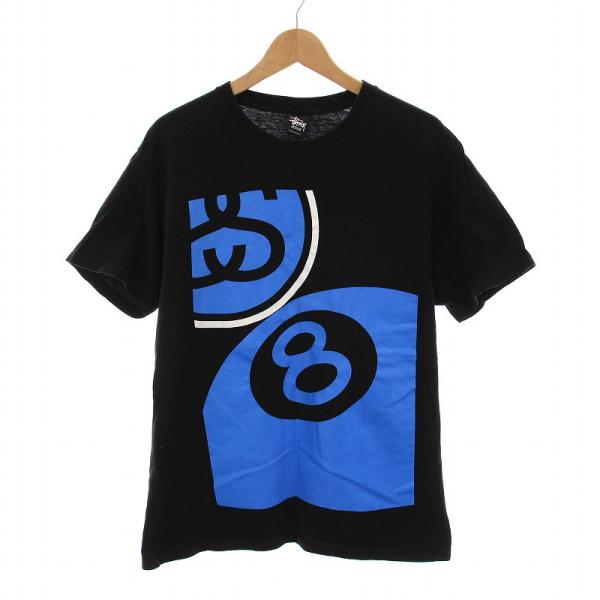 【新品・M】STUSSY ローラ T ／黒 × 青・正規品 STUSSY 'LAURA TEE'Tシャツ ローラ フォト 黒 ブラック M ステューシー