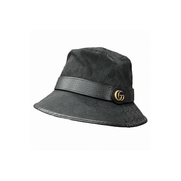 Mie です。GUCCI グッチ ハット GGキャンバス ブラック L グッチ 小物ダブルG付き GGキャンバス バケットハット | GUCCI公式