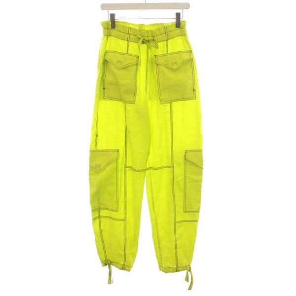 【中古】ガニー GANNI 23SS Light Slub High Waist Pocket Pants パンツ ハイウエスト 36 S イエロー /YM ■GY30 vectorpremium_213-902506120063