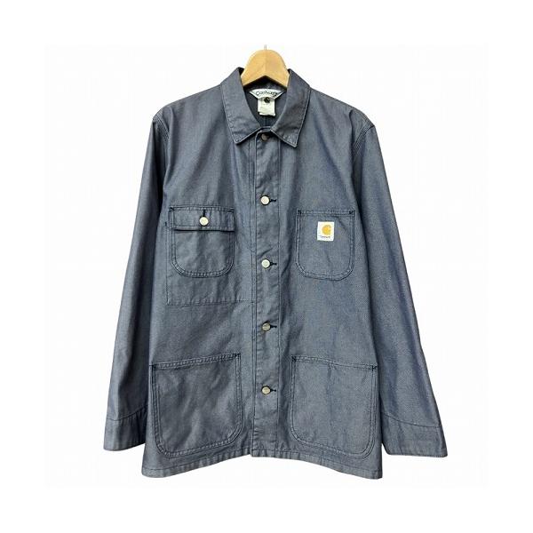 美品 濃紺 Carhartt デニムカバーオール Lサイズ カーハート carhartt シャンブレーデニム カバーオール ジャケット 紺