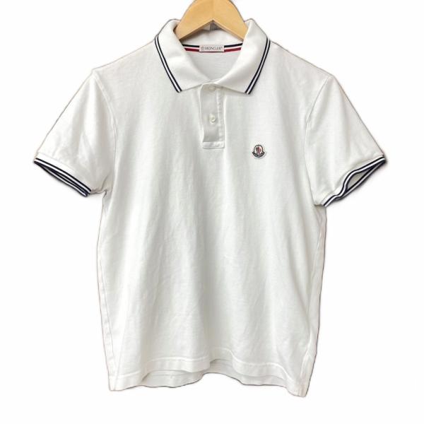 【中古】MONCLER 17SS MAGLIA POLO MANICA CORTA ポロシャツ 鹿の子 カットソー 半袖 C10918304300 84556 S 白 MONCLER（モンクレール） MONCLER 17SS MAGLIA POLO MANICA CORTA