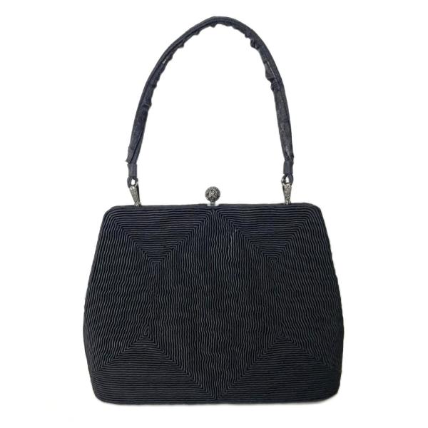 マルウ東京 ハンドバッグ がま口バッグ フォーマル 冠婚葬祭 黒