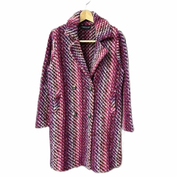 【中古】イルベントエラセータ il vento&la seta ウール ボックスコート ロングコート アウター L ピンク L22R8422647 イルベントエラセータ il vento&la seta ウール ボックスコート ロング