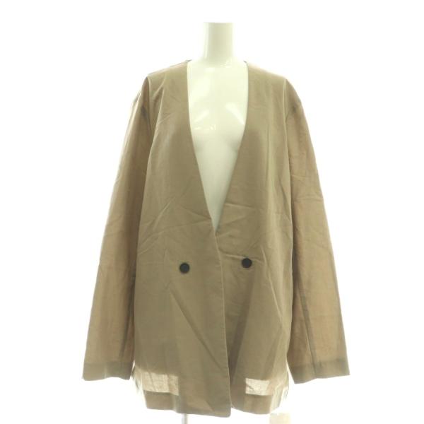 【中古】未使用品 アイシービー iCB 25SS UnleashLite ノーカラージャケット カラーレスジャケット 48 モカ ICB（アイシービー） 未使用品 iCB 25SS UnleashLite ノーカラー