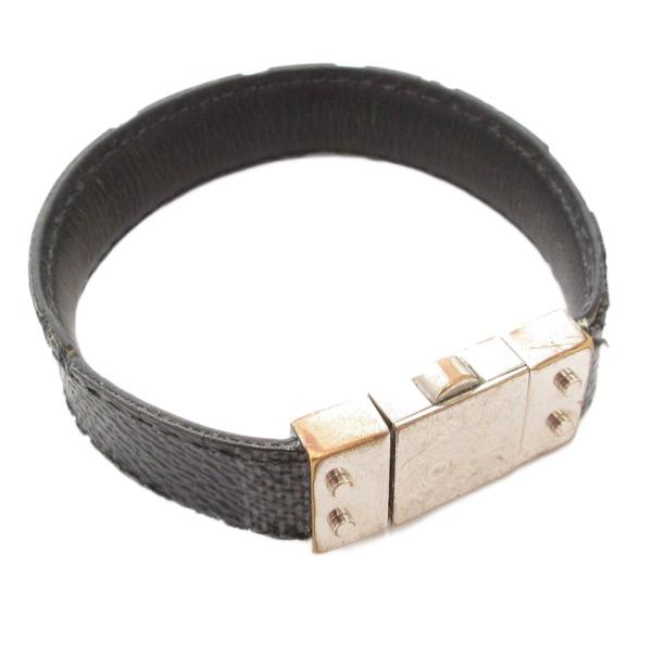 LOUIS VUITTON ルイヴィトン ダミエ ブレスレット レザー ロゴ 黒