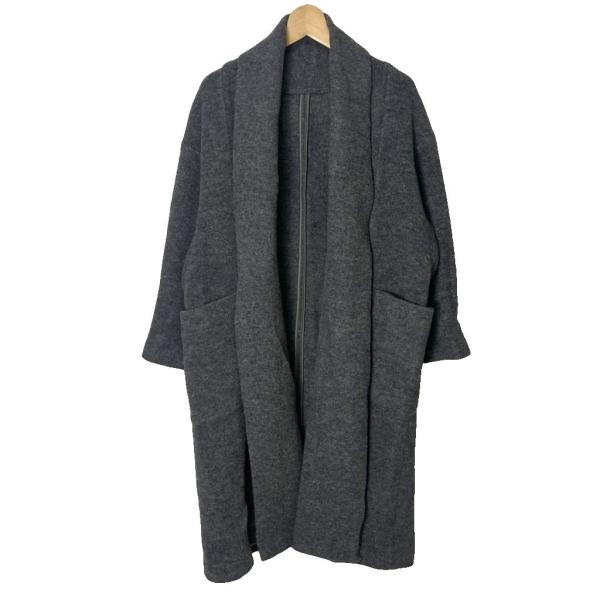 【中古】ドゥクラッセ DoCLASSE ライトピュアウール  ショールロングコート S/M グレー 31159-050 ドゥクラッセ DoCLASSE ライトピュアウール ショールロングコート S/M