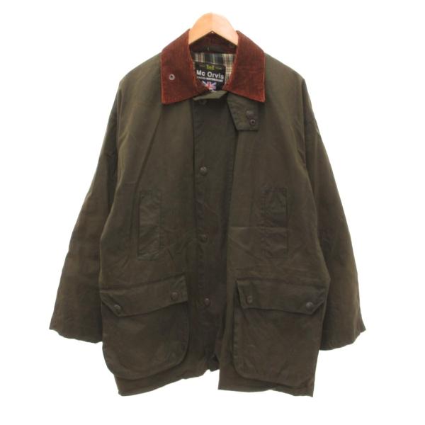 MC ORVIS マック オービス WACHS WETTERJACKE オイルドジャケット ステンカラー 裏地チェック L カーキ /JS メンズ