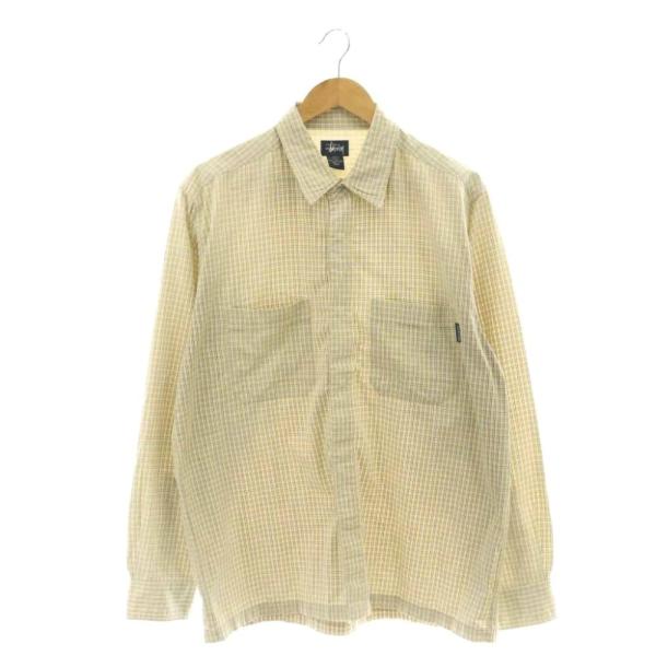 90s 紺タグ stussy チェックシャツ ブルー M STUSSY（ステューシー） STUSSY 90s 紺タグ チェックシャツ カジュアル