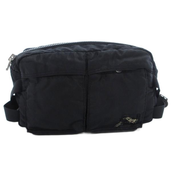 美品　porter ポーター　ウエストポーチ　ボ　ショルダーバッグ　タンカー　黒 PORTER ポーター タンカー ウエストポーチ ショルダー ナイロン ロゴ