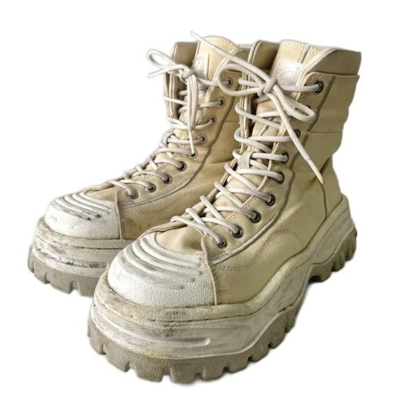 エイティーズ EYTYS Akira Canvas Boots ハイカット スニーカー シューズ チャンキーソール 25.4cm アイボリー系