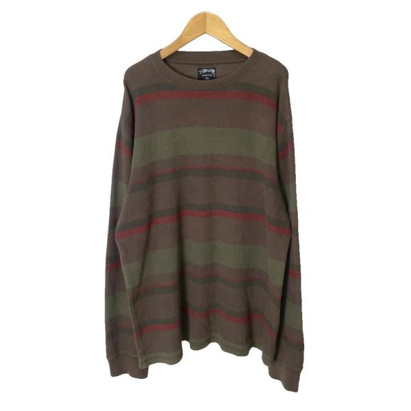 STUSSY（ステューシー） ボーダー カットソー Tシャツ ワッフル地 長袖