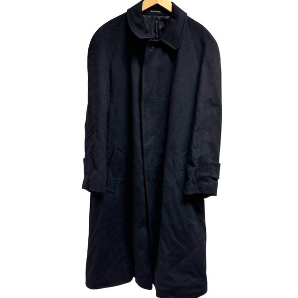 John harding カシミヤ100% ロングコート アウター 無地 ネイビー 紺