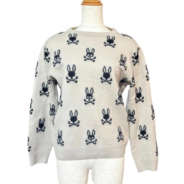 サイコバニー Psycho Bunny 長袖ニット セーター ロゴ ウール ベージュ