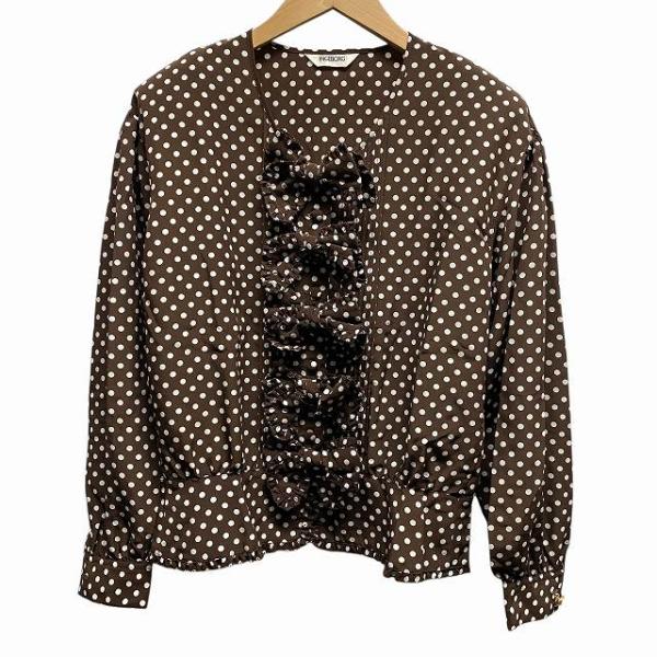 インゲボルグ INGEBORG シャツ ブラウス 水玉 ドット ピコフリル 5連