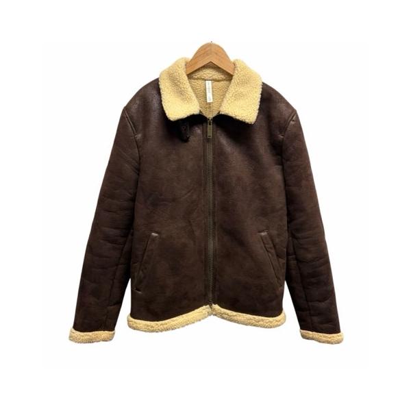 新品タグ付き✨ZARA ムートンジャケット　2XL ブラウン　フライトジャケット 極美品✨️ZARA ザラ ムートンジャケット ダブルフェイス ブラウン XS