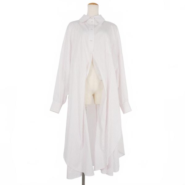 【中古】アキコアオキ 23SS 2way シャツドレス ワンピース ストライプ FREE ホワイト 白 AA23SS-SHD01-02 レディース アキコアオキ AKIKOAOKI 23SS 2way シャツドレス ワンピース