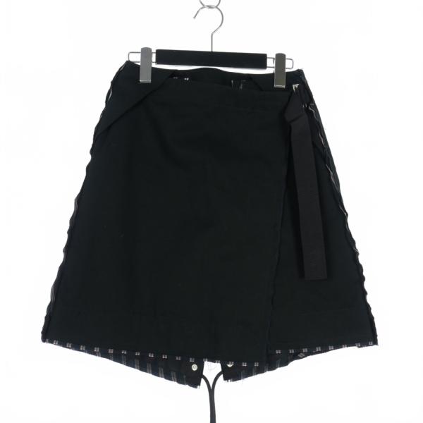 サカイ sacai ドッキングラップ スカート ベルト ジップ ミニ丈