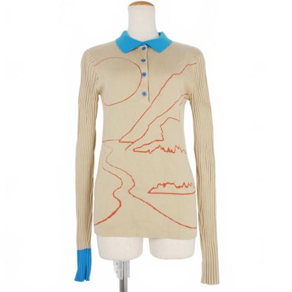 【中古】パム PSMM 月のある風景のリブニット セーター コットン F ベージュ レディース パム PSMM 月のある風景のリブニット セーター コットン F ベージュ