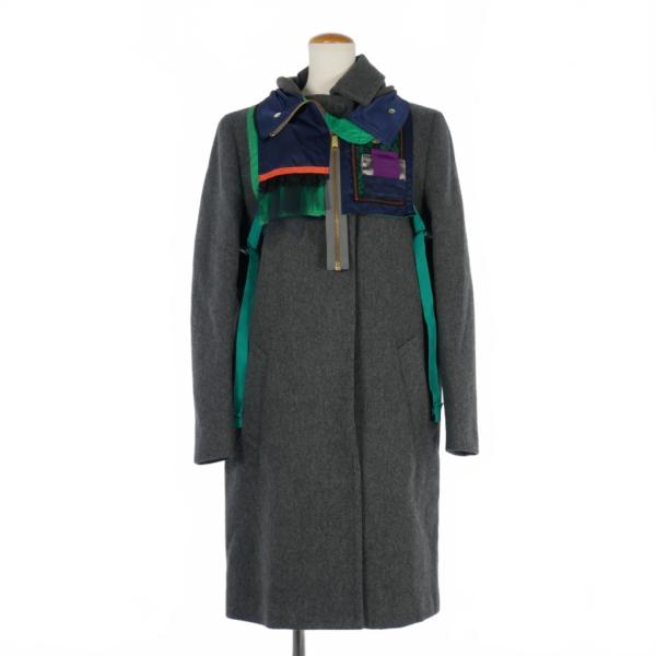 カラー kolor ドッキング ウールコート 2 グレー 21WCL-C03102