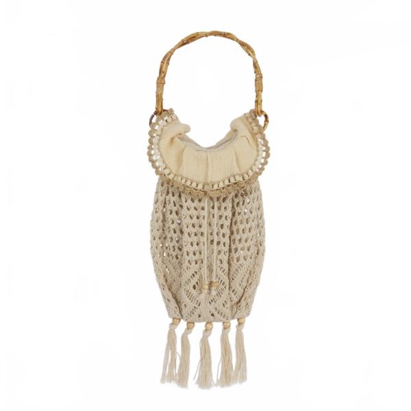 マメクロゴウチ Mame Kurogouchi レース ネット ニット ハンドバッグ