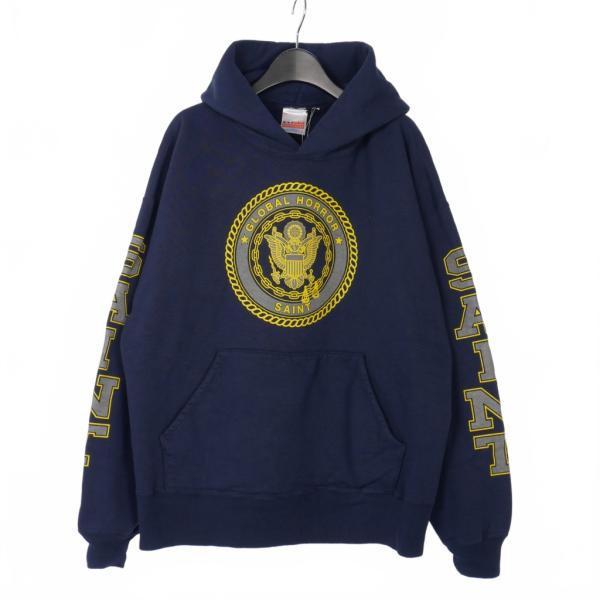 【中古】未使用品 セントマイケル SAINTMICHAEL 25AW SAINT HOODIE プルオーバーパーカー フーディ XL 紺 ネイビー 未使用品 セントマイケル SAINTMICHAEL 25AW SAINT HOODIE プル