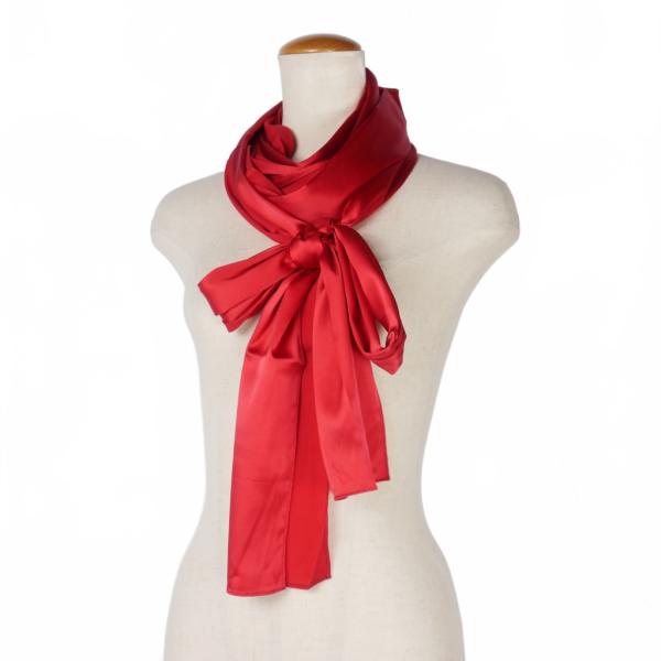 【中古】メゾンマルジェラ Maison Margiela 21SS 白タグ シルク ロングストール スカーフ UNI レッド 赤 S29TE0054 国内正規 レディース メゾンマルジェラ Maison Margiela 21SS 白タグ シルク ロングストール