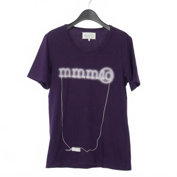 【中古】メゾンマルジェラ Maison Margiela 13SS ネオンサイン ロゴ プリント Tシャツ 半袖 44 紫 パープル S30GC0393 メゾンマルジェラ Maison Margiela 13SS ネオンサイン ロゴ プリント T