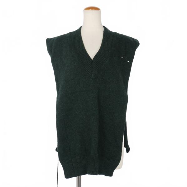 メゾンマルジェラ 21AW S51TH0072 グリーン デストロイドタバードニットベスト S Maison Margiela（旧Maison Martin Margiela） - メゾンマルジェラ