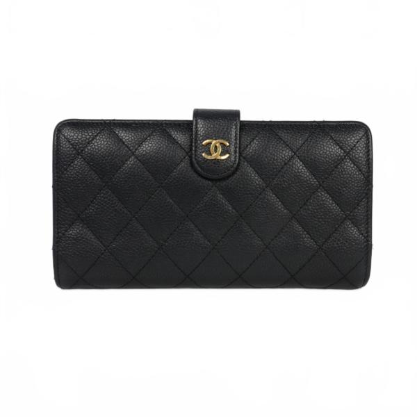 美品　CHANEL キャビアスキン タイムレス フラップ ロングウォレット CHANEL（シャネル） 並行輸入 長財布 キャビアスキン CHANEL LONG