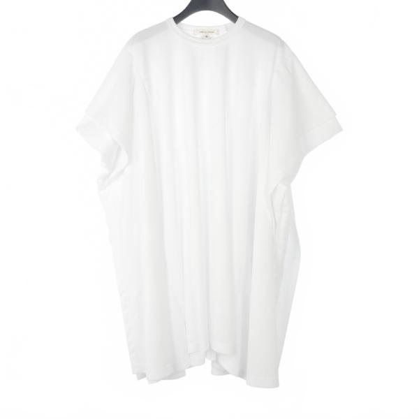 新品未使用 コムデギャルソン 6本袖カットソー ホワイト S コムデギャルソン COMME des GARCONS 23AW ドレープ ロングカットソー