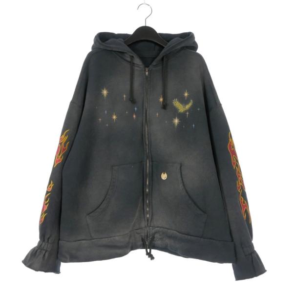 ナム NAM BELLOWS DRAGON HOODIE ダブルジップフーディ パーカー 長袖 ブラック 黒 メンズ