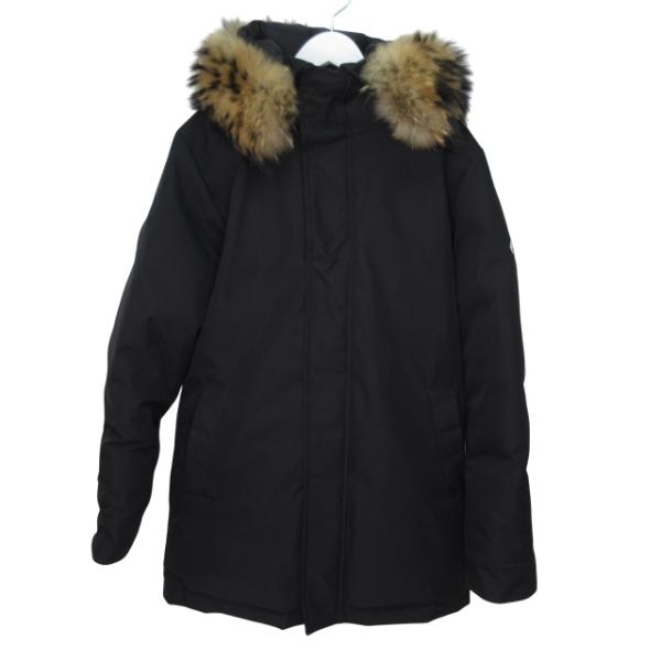 【中古】Pyrenex ANNECY FUR アヌシーダウンジャケット コート ファー ワッペン HMM037 Ｍ ブラック k199615 メンズ ピレネックス Pyrenex ANNECY FUR アヌシーダウンジャケット コート