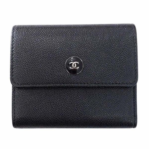 CHANEL シャネル 美品 三つ折り財布 コンパクトウォレット 22番台 ココ 