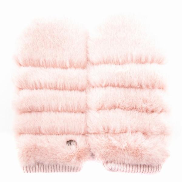 アグ UGG フェイクファー手袋 グローブ 裏ムートン ロゴ ピンク /GV
