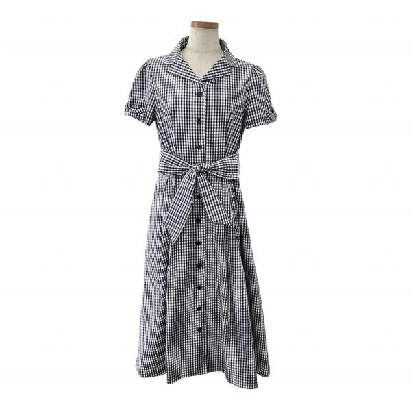 【極美品】ギャラリービスコンティ ロングワンピース フレア ギンガムチェック 極美品】ギャラリービスコンティ ロングワンピース フレア